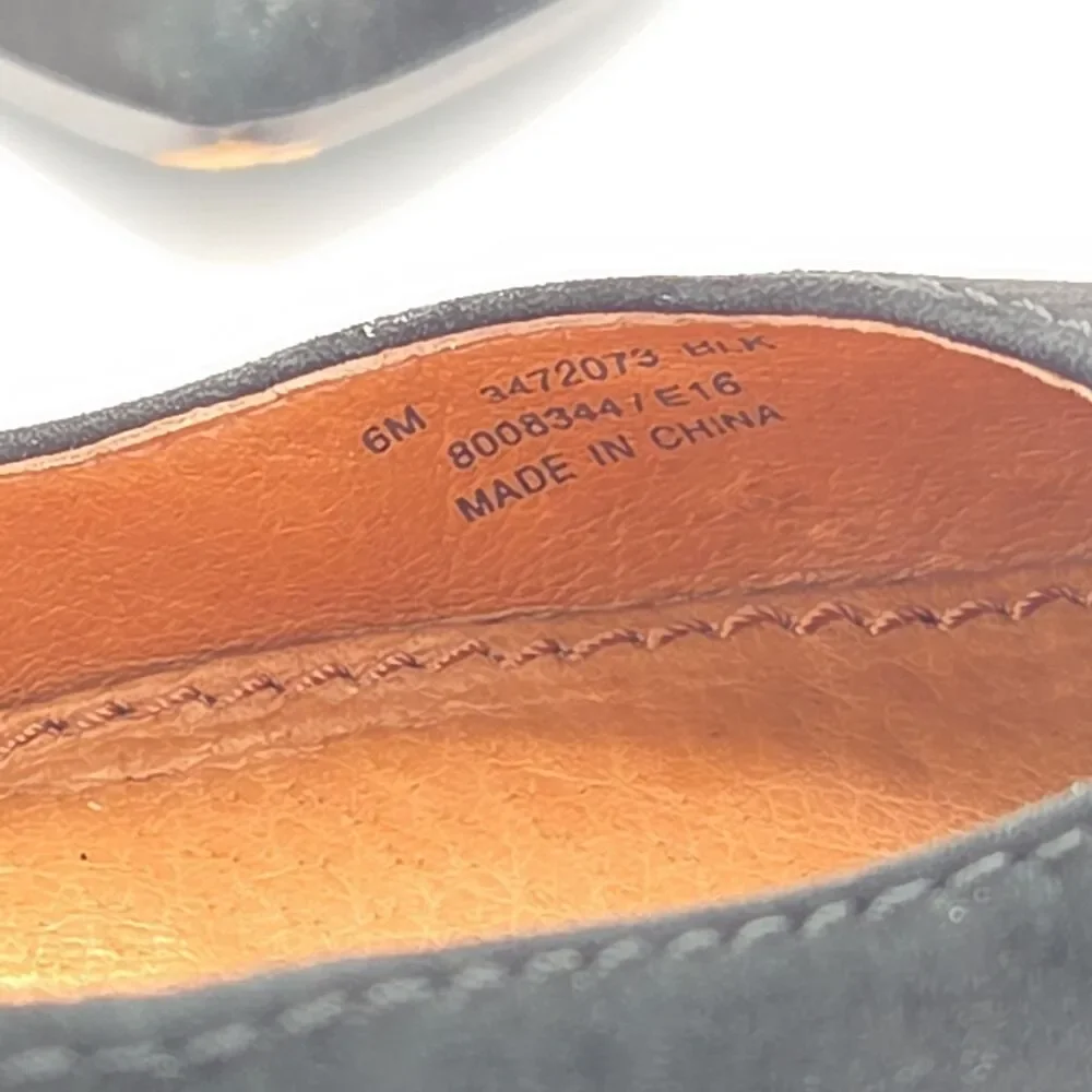Frye Sienna Pointed Toe Ballet Flats Black Suede Womens Shoes Size 6 Slip On